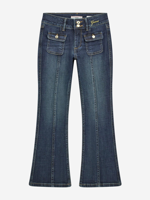 Girls Comfort Denim Bootcut Jeans in Blue