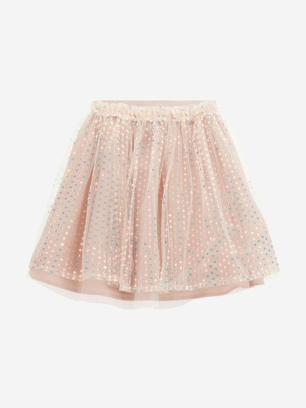 Girls Sequins Midi Skirt in Pink