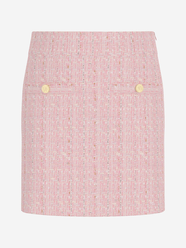 Girls Tweed Mini Skirt in Pink