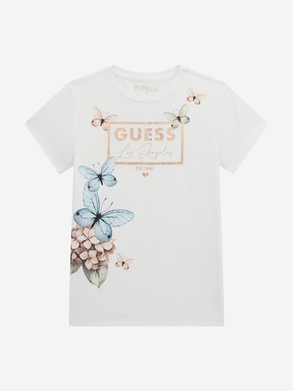 Girls Butterfly T-Shirt in White