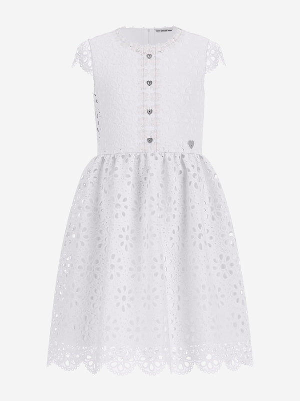 Girls Lace Dress in White