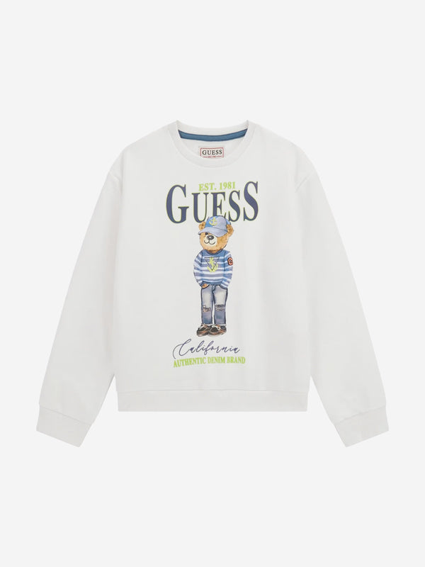 Boys Bear Sweatshirt in White