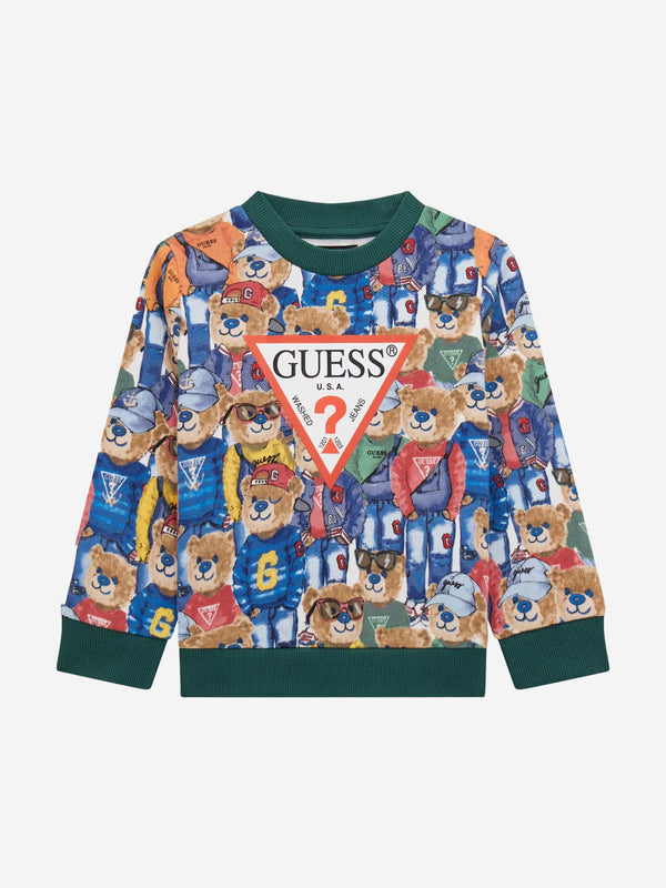 Boys Bear Print Sweatshirt in Multicolour