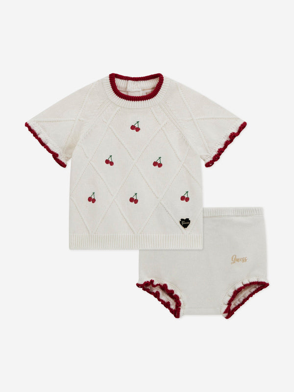 Guess Baby Girls Short Set in Ivory