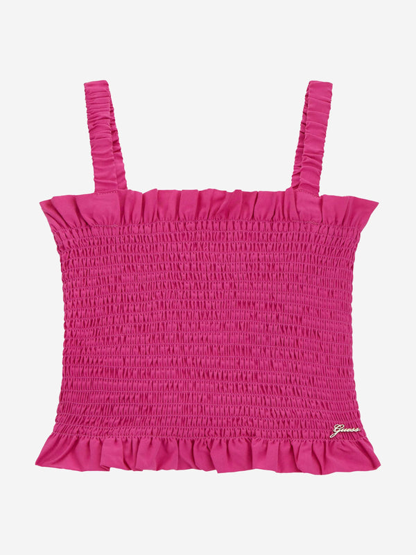 Girls Ruched Tank Top in Pink