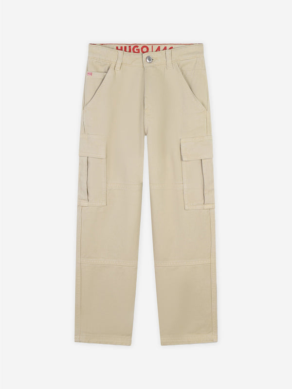 Hugo Boys Loose Pants in Beige