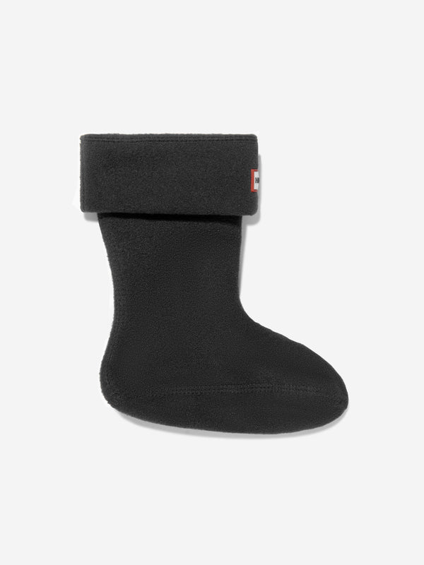 Hunter Kids Recycled Fleece Boot Socks in Black