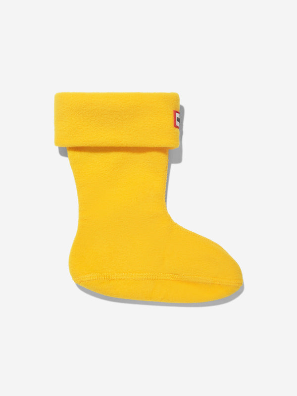 Hunter Kids Recycled Fleece Boot Socks in Yellow