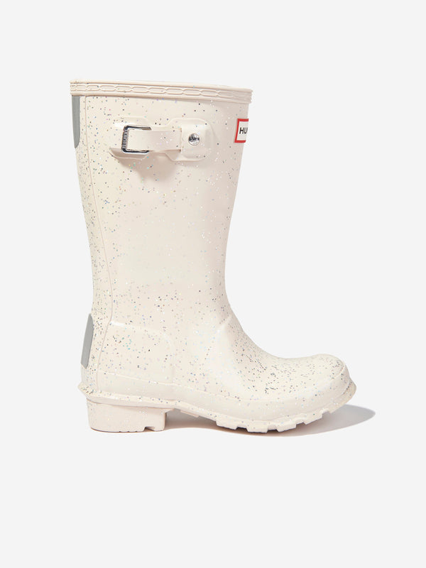 Hunter Kids Original Giant Glitter Wellingon Boots in Ivory