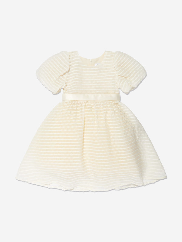 iAMe Girls Puffed Sleeve Dress in Yellow