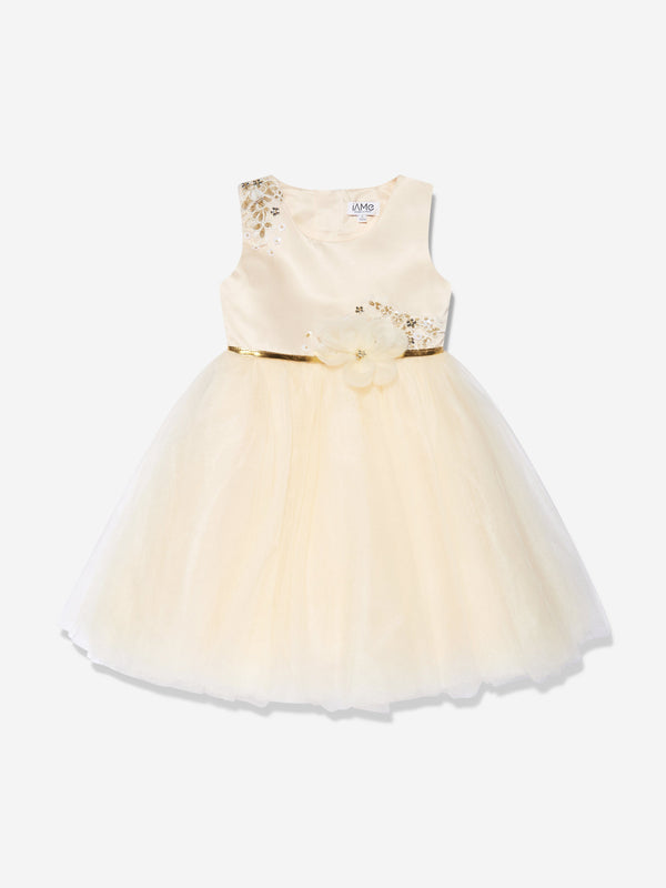 iAMe Girls Tulle Dress in Cream