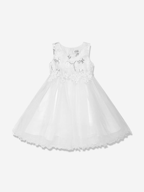 iAMe Girls Tulle Dress in White