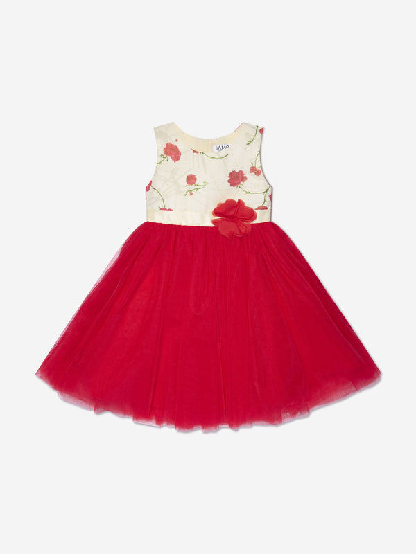 iAMe Girls A Line Tulle Dress in Red