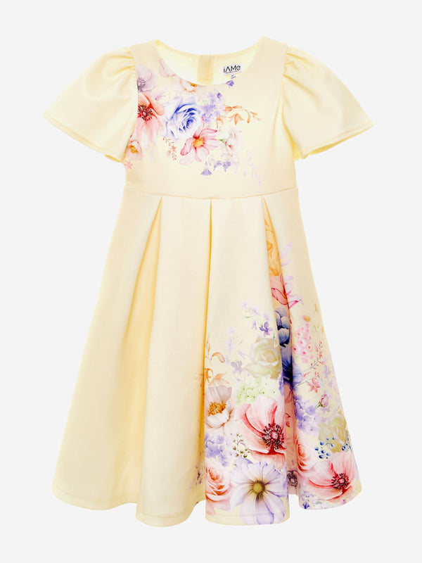 Girls Sunlight Serenade Dress in Yellow