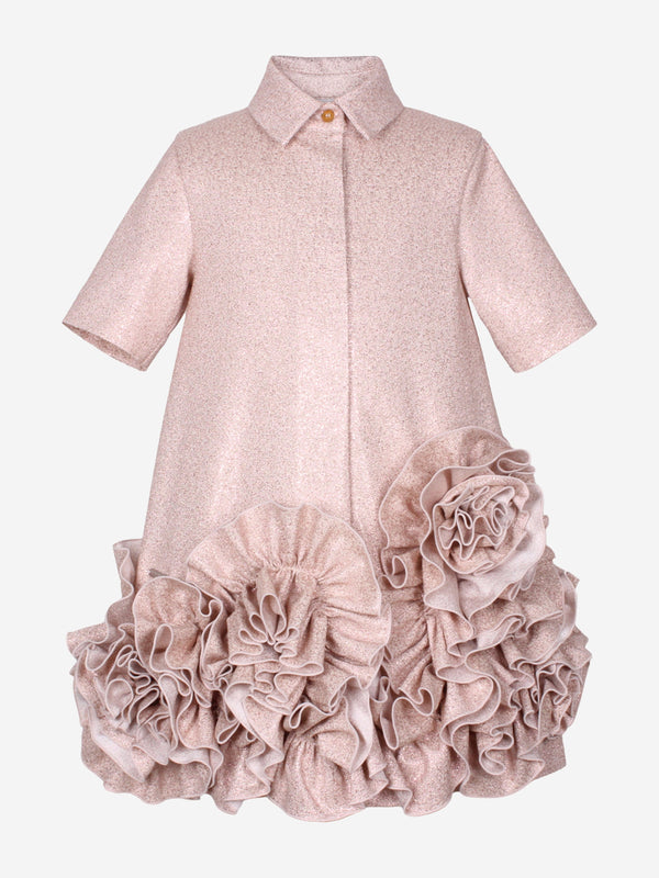 Jessie And James Girls Dream On Frilly Flower Dress in Pink