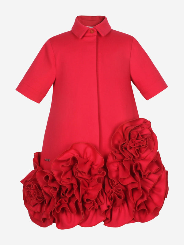 Jessie And James Girls Dream On Frilly Flower Dress in Red