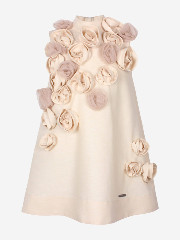 Girls Ring A Roses Dress in Beige