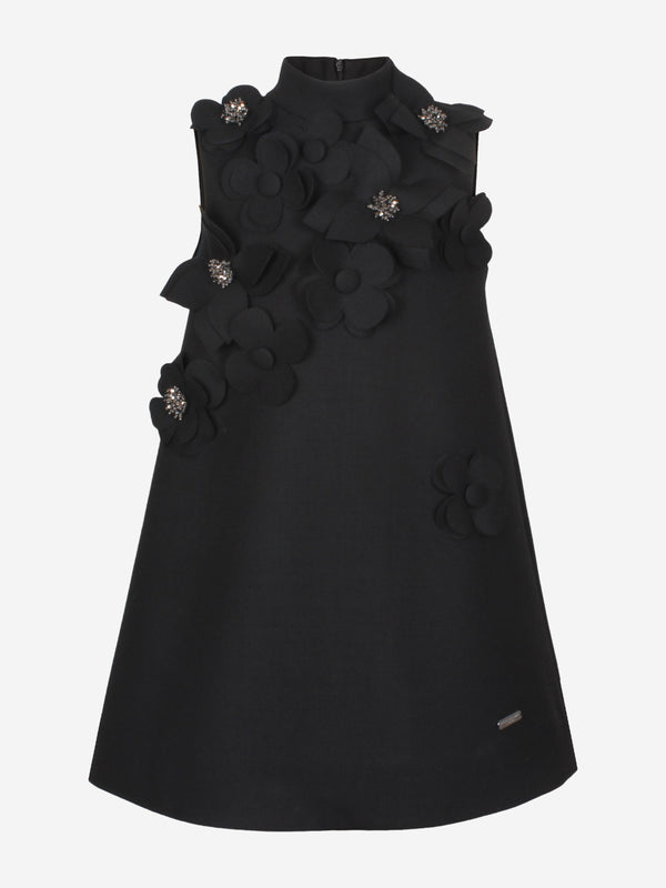 Jessie And James Girls Willow Flower Dress in Black