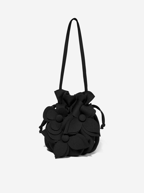 Girls Willow Flower Bag in Black (22.5cm)