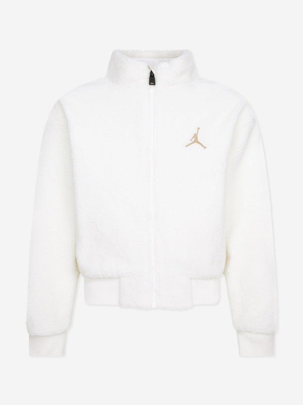 Jordan Girls Jumpman Sherpa Jacket in Ivory