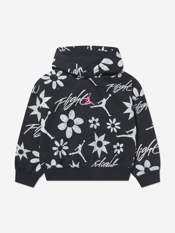 Jordan Girls Floral Flight AOP Hoodie in Black