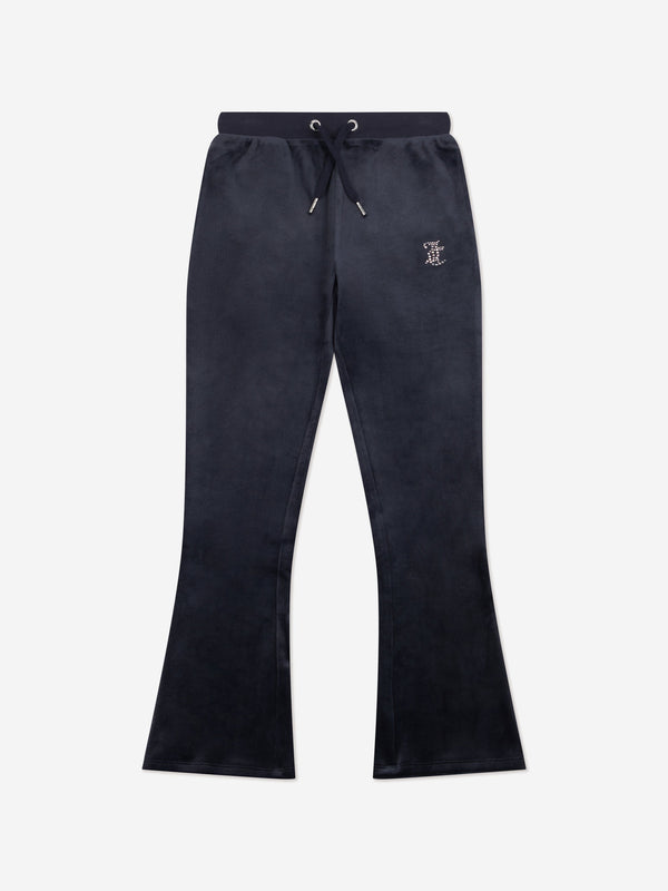 Juicy Couture Girls Diamante Logo Bootcut Joggers in Navy