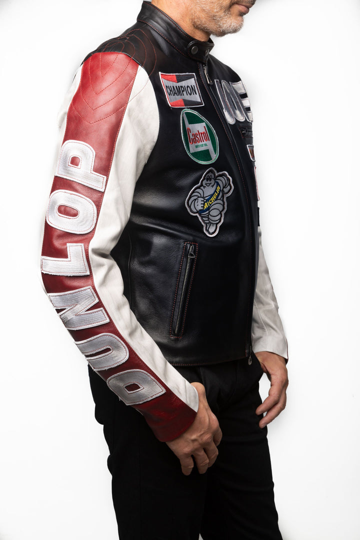 Motorsport inspired leather jacket
