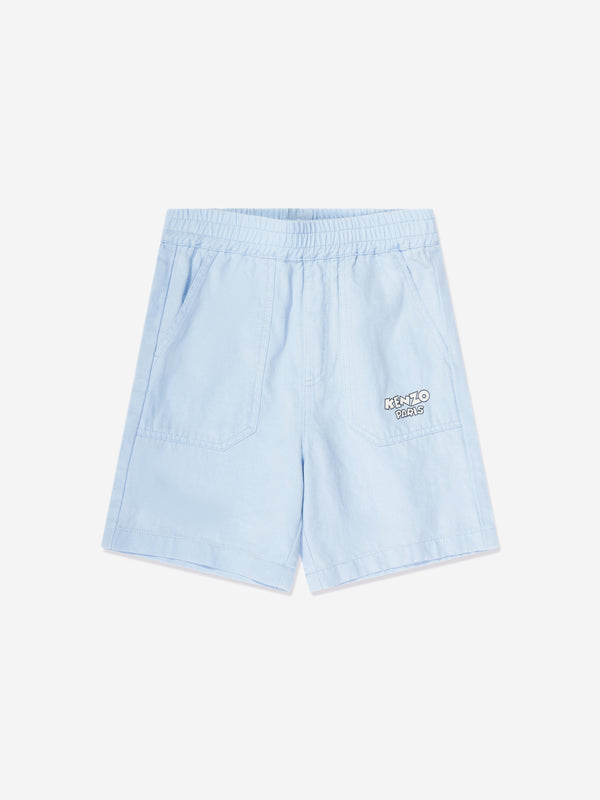 KENZO Boys Logo Bermuda Shorts in Blue