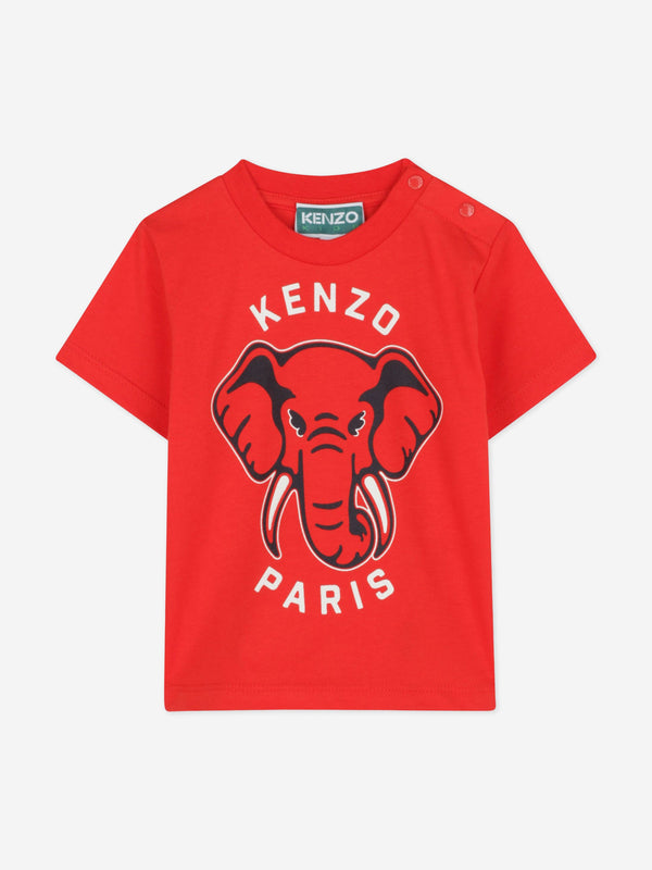 Baby Boys Elephant T-Shirt in Red