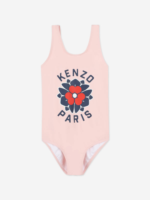 Girls Boke Flower Swimsuit in Pink