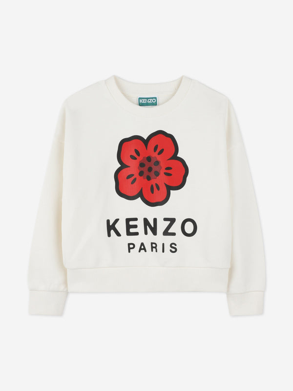 Girls Boke Flower Sweatshirt in Ivory