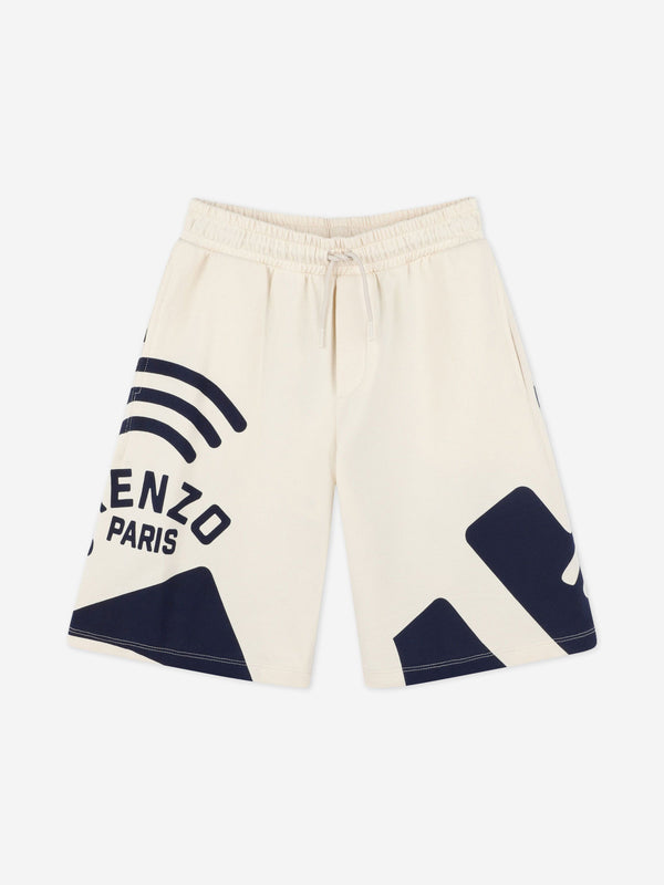 Boys Logo Bermuda Shorts in Beige