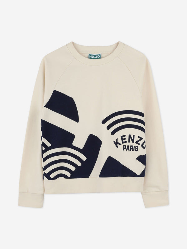 Boys Logo Sweatshirt in Beige