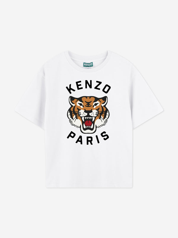 Boys Tiger T-Shirt in White