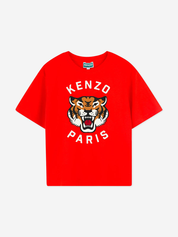 Boys Tiger T-Shirt in Red