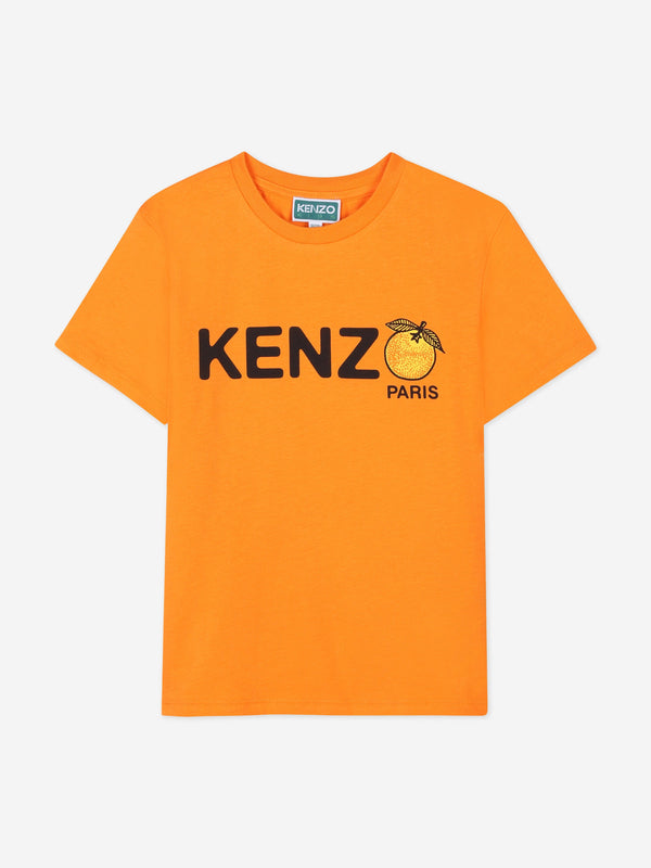 Boys Orange Logo T-Shirt in Orange