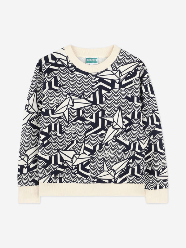 Kids Origami Sweatshirt in Navy