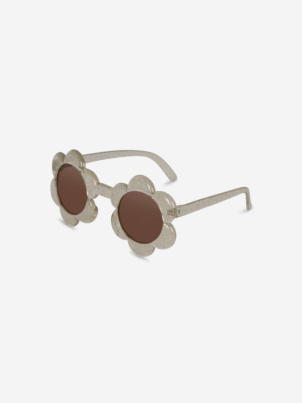 Konges Sløjd Girls Glitter Flower Sunglasses in Beige (Frame 13.8cm)