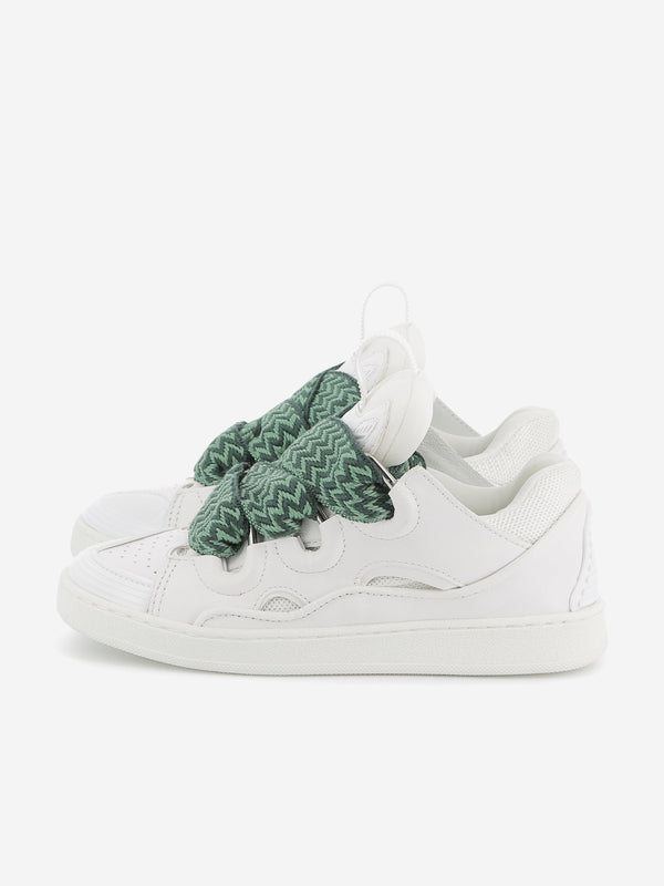 Lanvin Kids Leather Curb Trainers in White