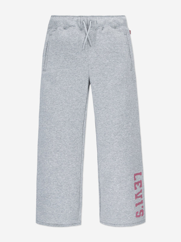 Girls Wide Leg Fleece Joggers in Grey