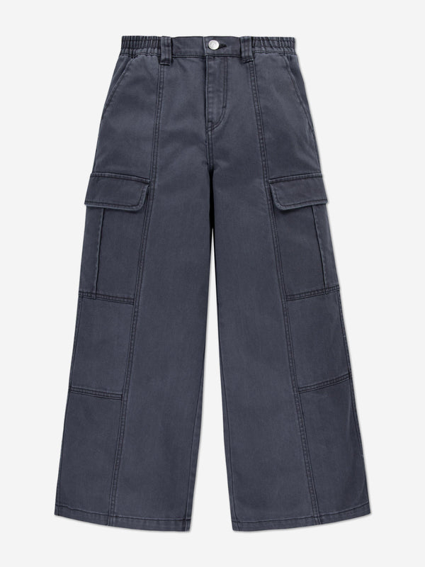 Girls '94 Baggy Wide Leg Cargo Jeans in Black