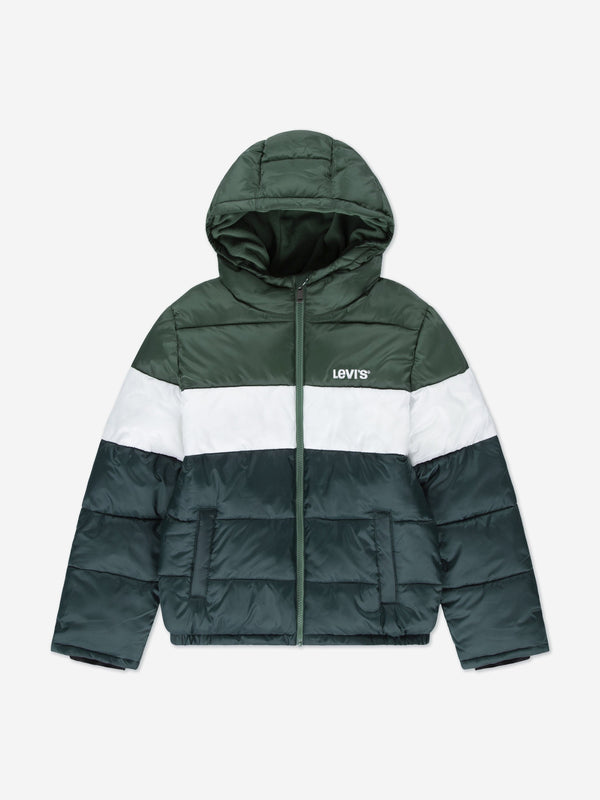 Levi's Boys Colourblock Puffer Jacket in Green