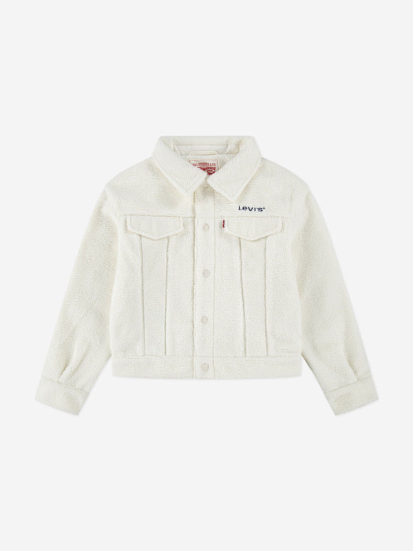 Levi's Girls Boxy Fit Sherpa Trucker Jacket Ivory