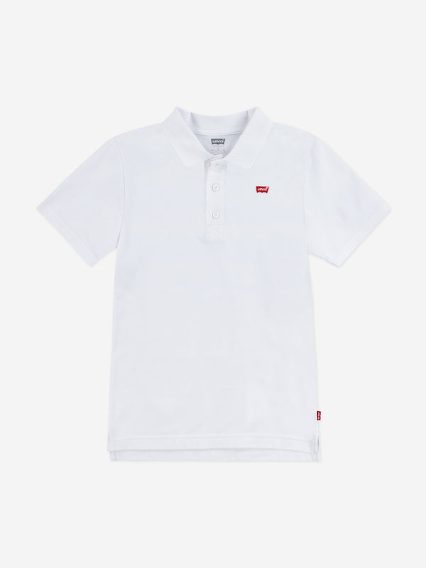 Levi's Boys Back Neck Tape Polo Shirt in White