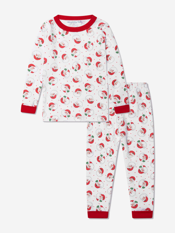 Adorable Red Winking Santa Long Pyjamas for Kids by Magnolia Baby