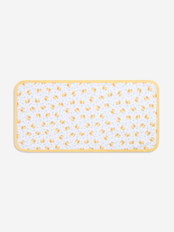 Magnolia Baby Baby Rubber Ducky Printed Burp Cloth in White