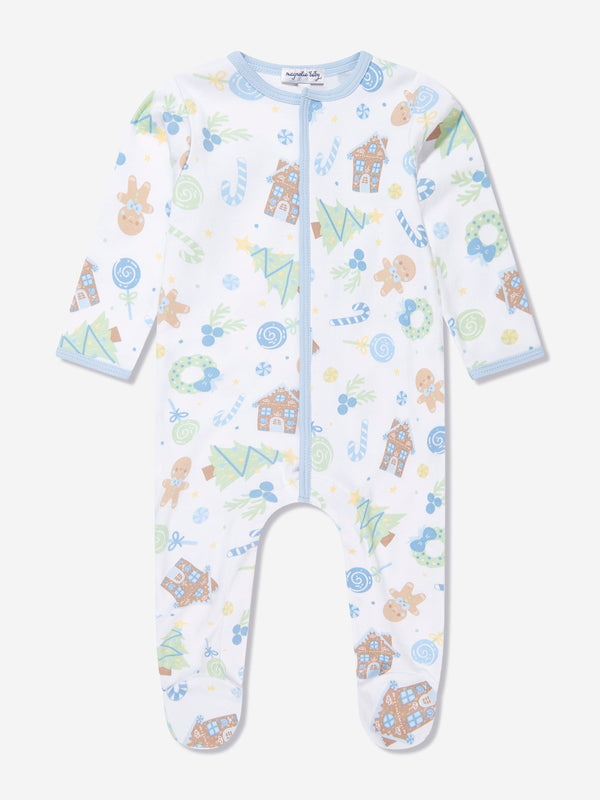 Magnolia Baby Baby Boys Sweet Gingerbread Babygrow in Blue