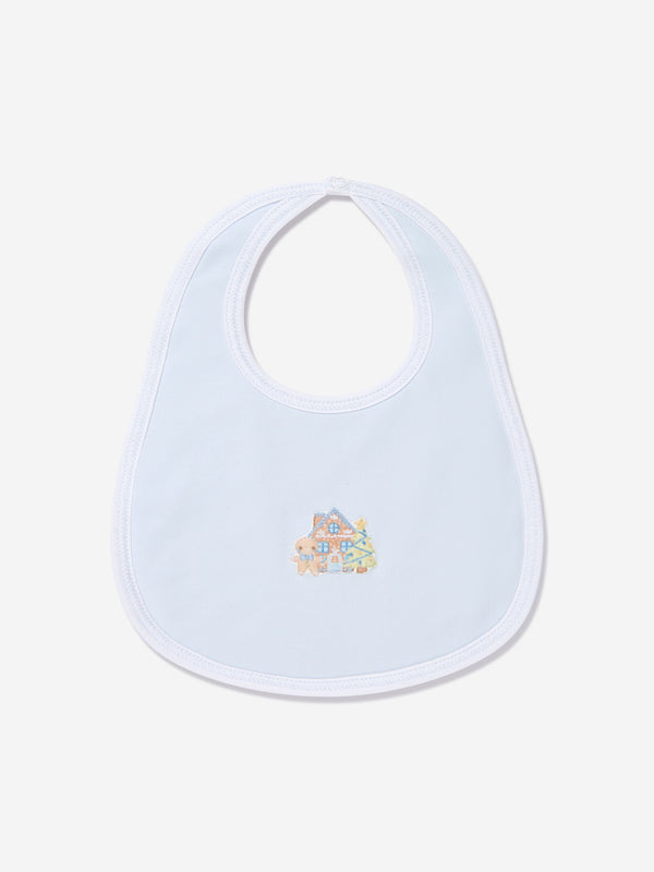 Magnolia Baby Baby Boys Sweet Gingerbread Embroidered Bib in Blue