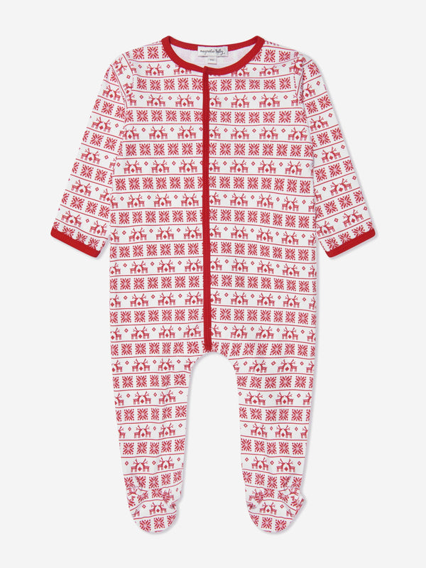 Magnolia Baby Baby Fair Isle Babygrow in Red