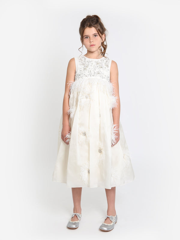 Maison Ava Girls Lilly Occasion Dress in Ivory